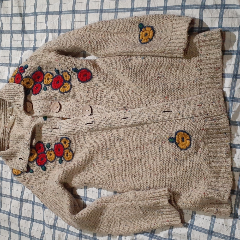 Sparrow long cardigan embroidered flowers